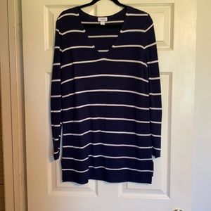 V-neck tunic sweater